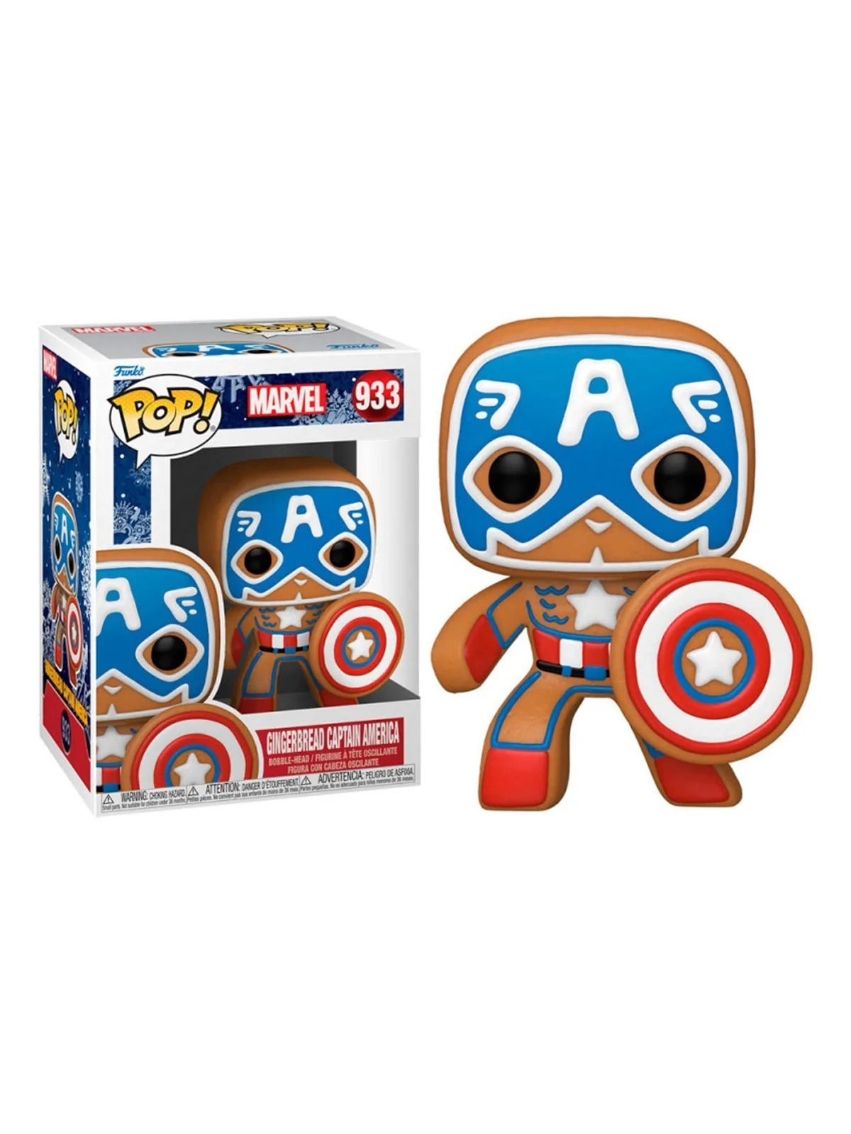 Funko Pop Marvel 933 Gingerbread Captain America Caja Dañada